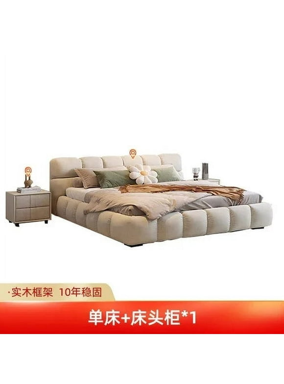 Japanese Modern Upholstered Bed Queen Bed Frame With Headboard Multifunctional Frame Structure Air Bed Yatak Bedroom Furniture