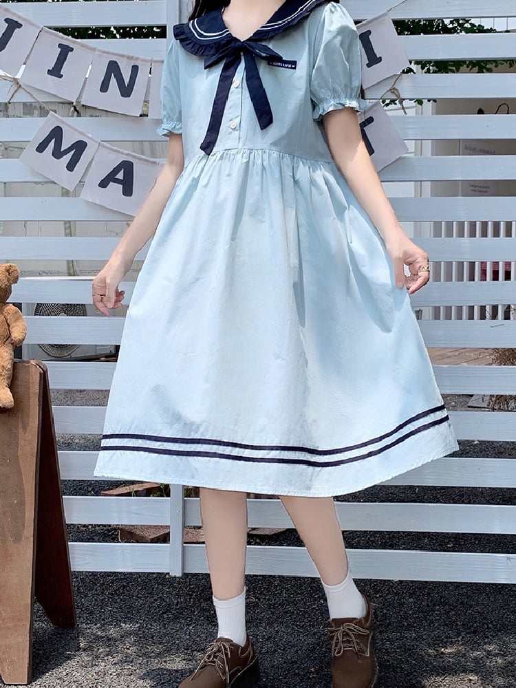 Casual Puff Sleeve Fairy Dress White Women's Dresses Free