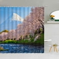 thumbnail image 1 of Japanese Mount Fuji Theme Shower Curtain Sakura Pavilion Landscape Bathroom Fabric Hanging Curtains Decor 3D Printing Washable, 1 of 4
