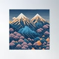 thumbnail image 1 of Japanese Mountain Pattern Poster Wall Art, Modern Wall Decor For Living Room Bedroom, 8x12 UNFRAMED, 1 of 3