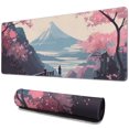 thumbnail image 1 of Japanese Mouse Mat, Pink Cherry Blossoms with Mount Fuji, Rectangle Large Non-Slip Rubber Gaming Mouse Pad with Stitched Edges, Office Mouse Pad for Women Men Kids, 31.5x11.8in, 1 of 7
