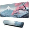 thumbnail image 1 of Japanese Mouse Mat, Pink Cherry Blossoms with Mount Fuji, Rectangle Large Non-Slip Rubber Gaming Mouse Pad with Stitched Edges, Office Mouse Pad for Women Men Kids, 31.5x11.8in, 1 of 7