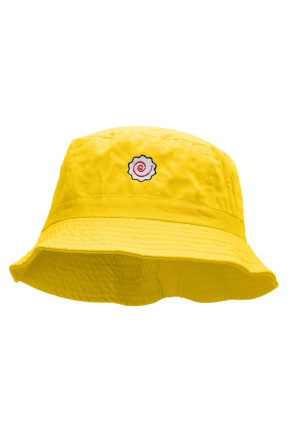 Japanese Narutomaki Embroidered Bucket Hat - Yellow OSFM