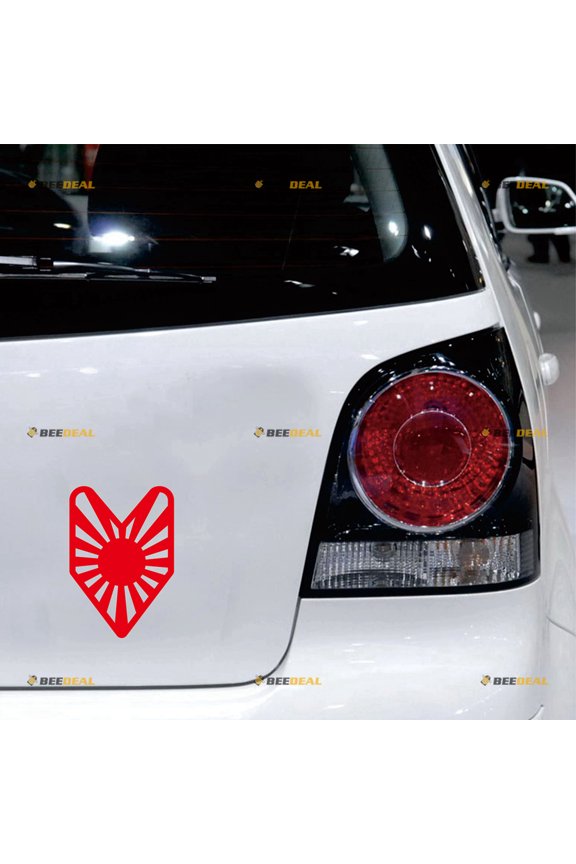 Japanese Naval Ensign Flag Sticker Decal Vinyl Wakaba Leaf Japan Rising Sun - 2 Pack Red 4" - For Car Boat Laptop Cup No Background Die-cut