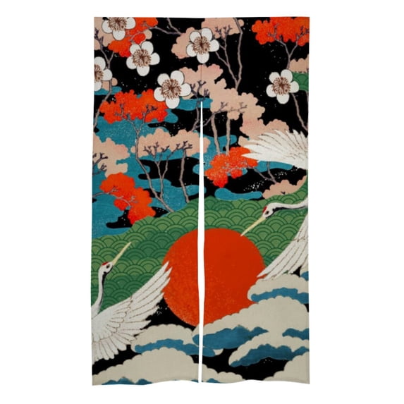 Japanese Noren Door Doorway Curtain Room Divider Tapestry Crane Decoration 34" x 56"