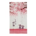 thumbnail image 1 of I-MART Noren Doorway Curtain 59"x33" – Happy Dogs Cherry Blossom Design, Japanese Door Curtain for Home, Kitchen, Bedroom, Office, Decorative Doorway Curtain for Doors and Rooms, 1 of 7