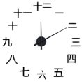 Japanese Number Wall Clock Set Acrylic 3D Numbers Quiet, Easy to