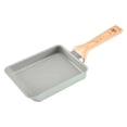 thumbnail image 1 of Japanese Omelette Stick Coating Smokeless Handle Cooking Pan Rectangle Cooktop Green, 1 of 7