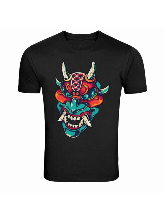 Japanese Oni Demon Mask Samurai Horror Graphic Versatile Look For Everyday Events T-Shirt, Size S-5XL