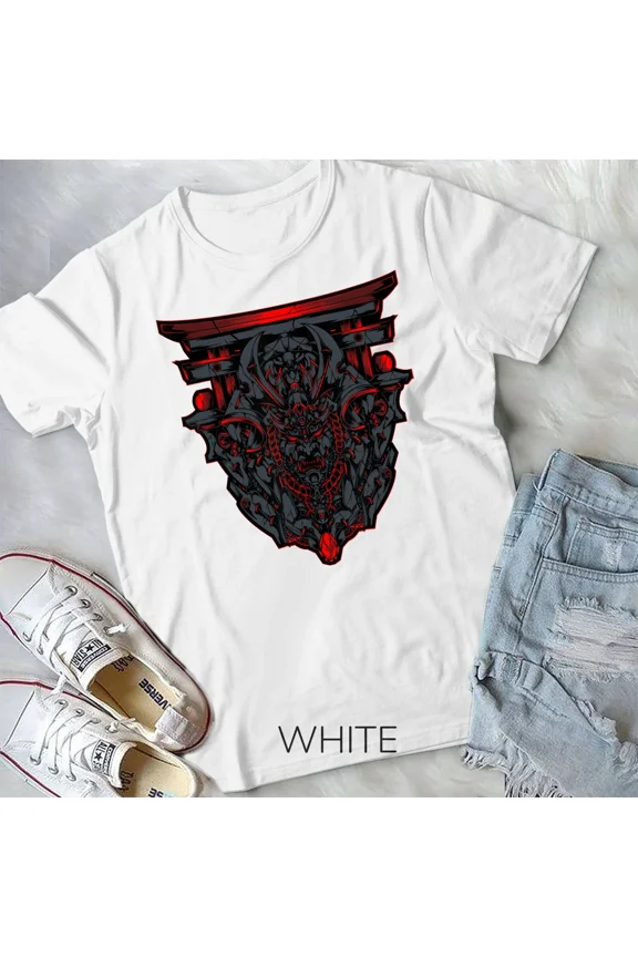 Japanese Oni Demon Samurai Cosplay Ninja Techwear Unisex Tshirt