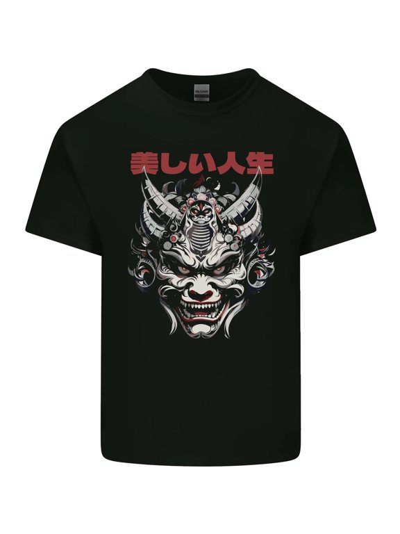 Japanese Oni Mask Mens Light Cotton T-Shirt
