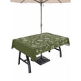 thumbnail image 1 of Japanese Outdoor Tablecloth - 60x102 Inch Rectangle Dining Table Cover, Green Rustic Retro Pastoral Floral Leaves Waterproof Outdoor Table Cloth with Umbrella Hole & Zipper for Picnic/Patio/Party, 1 of 7
