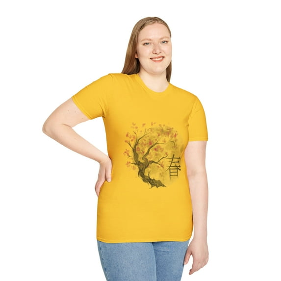 Japanese Outdoor Tree Sunset Sakura Graphic Novelty Tee