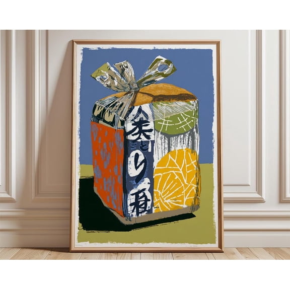 Japanese Packaging Still Life Wall Art, Unframed Paper Poster 8x10in