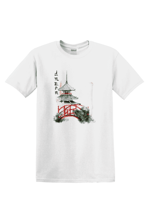 Japanese Pagoda Red Bridge Asian Temple T-Shirt