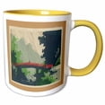 thumbnail image 1 of 3drose, Japanese Painting Rain over Sacred Bridge, 15oz Two-tone Yellow Mug, 1 of 6