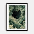 thumbnail image 1 of Japanese Painting Sage Green Wall Art Wabi Sabi Office Wall Art Japandi Dopamine Decor Trendy Japanese Wall Art Gift for Him - Painting Surrealism Cosmic Space Black Framed Wall Art Print 5 x 7 inches, 1 of 7