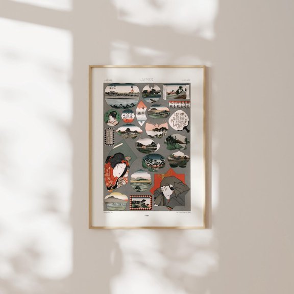 Japanese Pattern Albert Racinet Lithograph Lornement Polychrome Cultural Wall Decor Unframed Paper Print