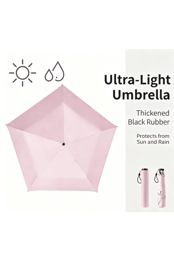 Japanese Pencil Umbrella: Ultra-Light Mini Umbrella for Sun and Rain, UPF 50+ Sun Protection, Foldable Sun Umbrella, Rainproof, for Backpacks and Handbags, Commuting, Hiking, and Outdoor Use