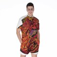 thumbnail image 1 of Japanese Phoenix Short Sleeve Men'S Rompers, Phoenix Casual Summer Jumpsuits Outfit, 1 of 4