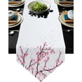 thumbnail image 1 of Japanese Pink Flower Cherry Blossom White Table Runners Home Kitchen Dining Tablecloths Wedding Table Decoration Table Runner, 1 of 5
