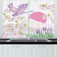thumbnail image 1 of Japanese Pink Kitchen Curtains, Pastel Spring Cherry Blossom Sakura Tree and Flying Crane Illustration, Two Panels Drapes with Rod Pocket Room Decor, 55" X 45", Mauve Green White, by Ambesonne, 1 of 1
