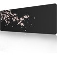 thumbnail image 1 of Japanese Plum Blossoms Black Mouse Pad (31.5 × 11.8 × 0.12 inch) Extended Large Mouse Mat Desk Pad, Stitched Edges Mousepad,Non-Slip Rubber Base,Gaming Mouse Pad XL., 1 of 7
