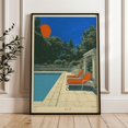 Japanese Poolside Wall Art Print, Orange Sun Vaporwave Decor - Walmart.com