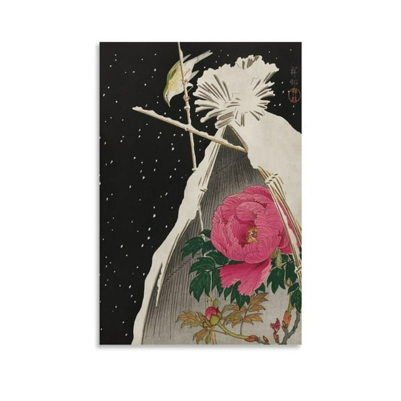 Japanese Poster Ohara Koson, Japanese Flower Art Poster Decorative Painting Canvas Wall Art Living Room Posters Bedroom Painting