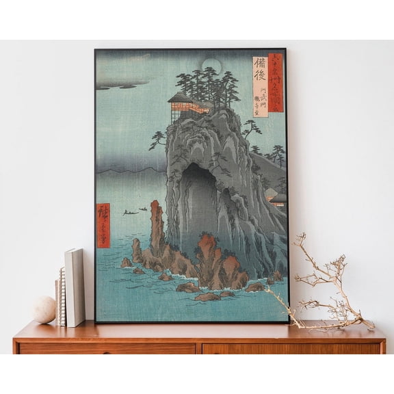 Japanese Poster, Vintage Utagawa Hiroshige Kannon Temple - Stunning Piece Of Edo Period Artwork For Asian Home Decor Wall Art, Modern Wall Decor, 8x12 UNFRAMED