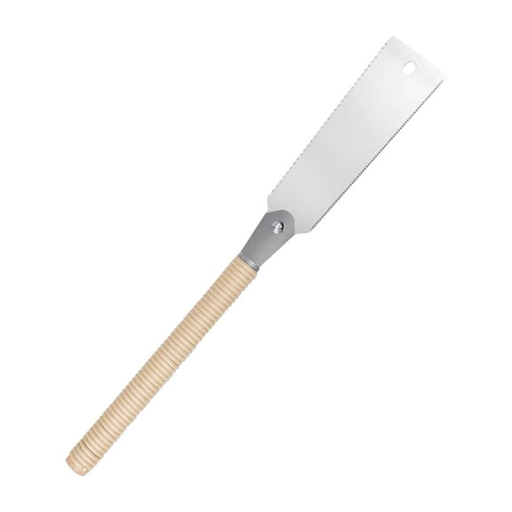 Japanese Pull Saw with Replaceable Double-Edged Blade 9.5 Inch SK5 Carbon Steel Hand Saw for Woodworking 10 17 TPI Rip Crosscut Beech Handle 1-Pack