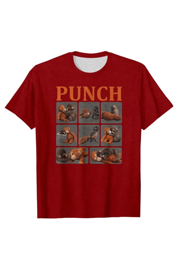 Japanese Punch Monkey Cute Plush Toy T-Shirt Panchi Kun T-Shirt for Women