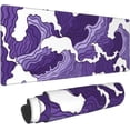 thumbnail image 1 of Japanese Purple Wave Large Mouse Pad XL Extended Gaming Mouse Pad Mat Desk Pad with Stitched Edge,Full Desk Mousepad for Office,Computer,Keyboard 31.5 X 11.8 Inch (Japanese Purple White Wave), 1 of 7