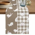 thumbnail image 1 of Japanese Rabbits Cotton Linen Table Runner for Dining Kitchen, Vintage Bunny Brown Farmhouse Plaid Wedding Outdoor Party Tablerunners Decoration, Dresser Scarf Coffee Tablecloth Runners 13x70 Inches, 1 of 9