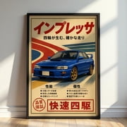 Japanese Rally Car Retro Jdm Vintage Racing Blue Sports Car Automotive Garage Artwork Poster Unframed Paper Print
