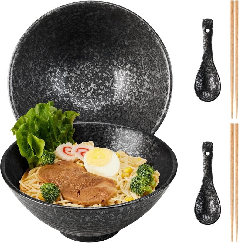 Japanese Ramen Bowl Set 2 PCS 40oz Large Ceramic Noodle Bowls With japanese-ramen-bowl-set-2-pcs-40oz-large-ceramic-noodle-bowls-with