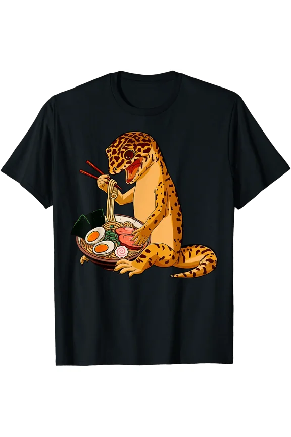 Japanese Ramen Kawaii Leopard Gecko Reptile Gifts Men Women T-Shirt