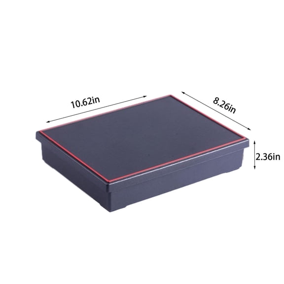 Japanese Red & Black Lacquered Bento Box with Lid, 5 Compartments, Removable Bento Plate/Tray, Restaurant or Home Use,10.62x8.26x2.36in