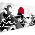 thumbnail image 1 of Japanese Red and Black Wave Mouse Pad 35.4 X 15.7 Inch Extended Large Cool Mouse Mat Non-Slip Rubber Base Long Art Mousepad with Stitched Edges Waterproof Desk Pad for Gaming&Home Office,XL, 1 of 6