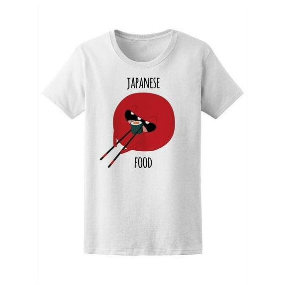 Japanese Red Sun Eating Sushi T-Shirt Women -Image by Shutterstock, Female Small
