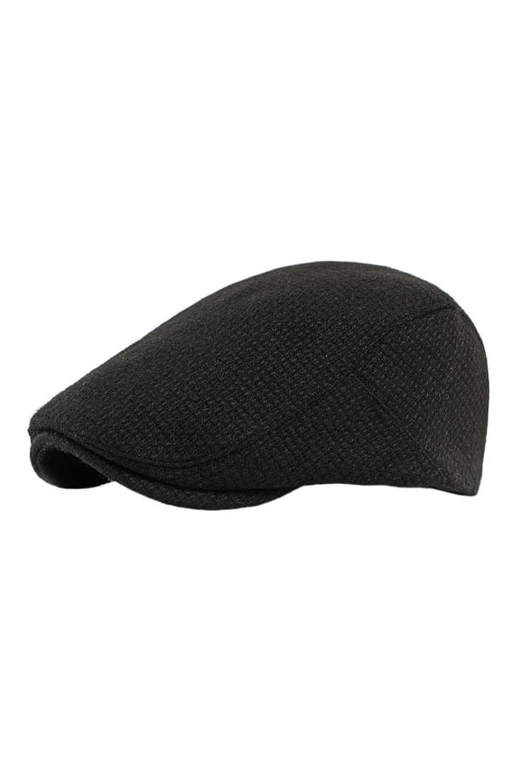 Japanese Retro Beret for Women, British Retro Forward Cap, Simple Plain Knitted Wool Blend Duckbill Cap for Men, Trendy