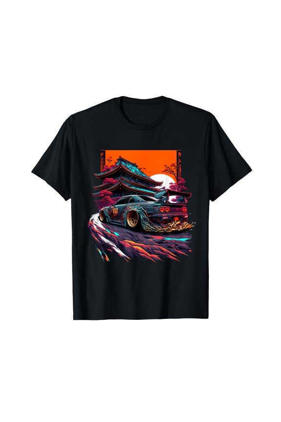 Japanese Retro Car Racing Drifting Art JDM Legend Tuning T-Shirt Small