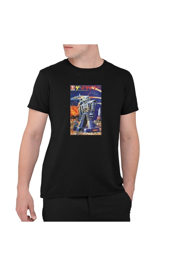 Japanese Retro Futurism Cosmic Robot Men's Printed Cotton T-shirt Top Tee