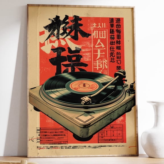 Japanese Retro Music Print Vinyl Record Wall Art Home Decor Office Wall Art Home Decor Office Wall Art
