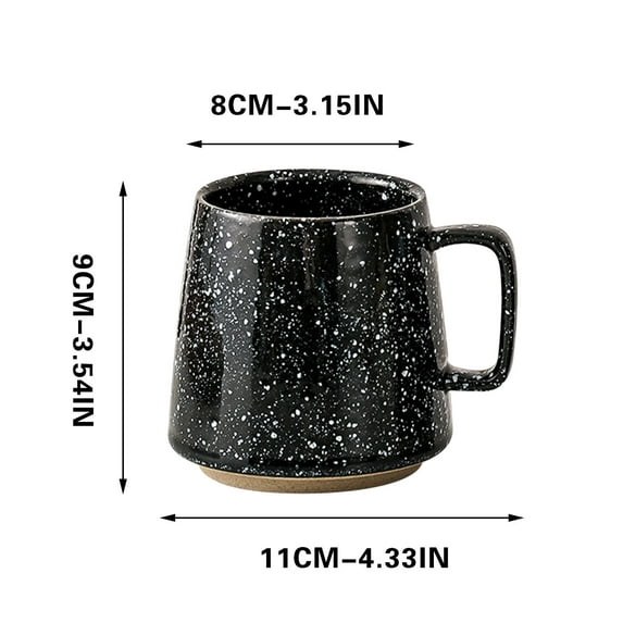 Japanese Retro Style Ceramic Coffee Mug, Wide Mouth Insulated Cup for Home Office & Daily Use