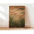thumbnail image 1 of Japanese Rice Field Misty Mountain Wall Art Print, Unframed Paper Poster 8x10in, 1 of 4