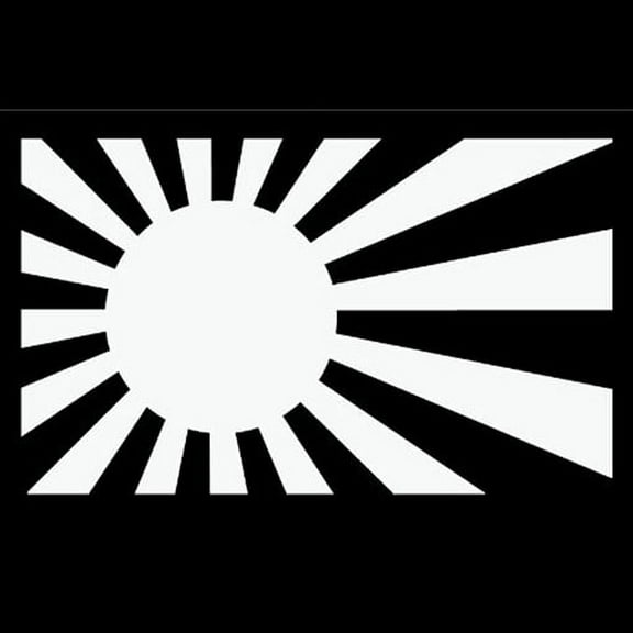 Japanese Rising Sun JDM Vinyl Cut Decal With No Background | 5.5 Inch White Decal | Car Truck Van Wall Laptop Cup