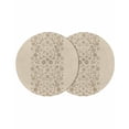 thumbnail image 1 of Japanese Round 13 Inch Placemats Set of 2, Beige Farmhouse Retro Floral Leaf Pattern HeatResistant Non Slip Place Mats for Dining Table, Wipeable Braided Kitchen Table Mats for Housewarming, 1 of 9