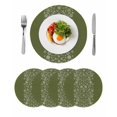 thumbnail image 1 of Japanese Round 15 Inch Placemats Set of 4, Green Rustic Retro Pastoral Floral Leaves HeatResistant Non Slip Place Mats for Dining Table, Wipeable Braided Kitchen Table Mats for Housewarming, 1 of 9