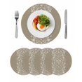 thumbnail image 1 of Japanese Round 15 Inch Placemats Set of 4, Grey Simple Traditional Flowers Leaves Pattern HeatResistant Non Slip Place Mats for Dining Table, Wipeable Braided Kitchen Table Mats for Housewarming, 1 of 9